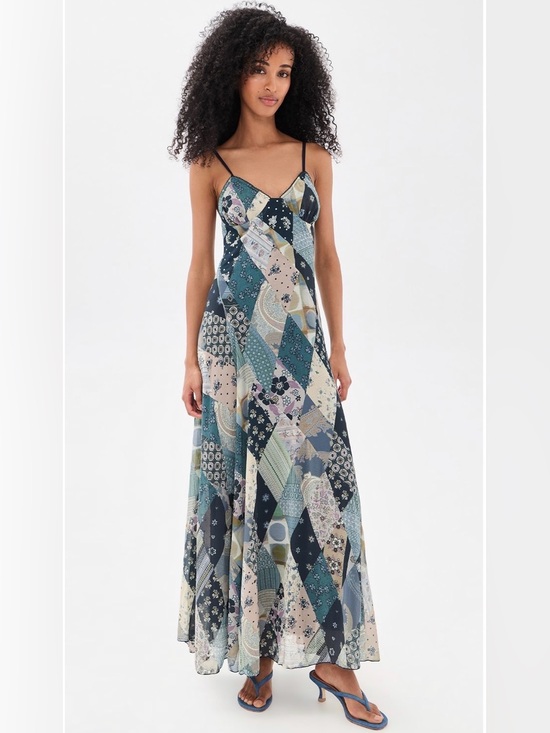 Free People Dresses & Skirts - Free People Tis The Season Printed V-Neck Sleeveless A-Line Maxi Dress